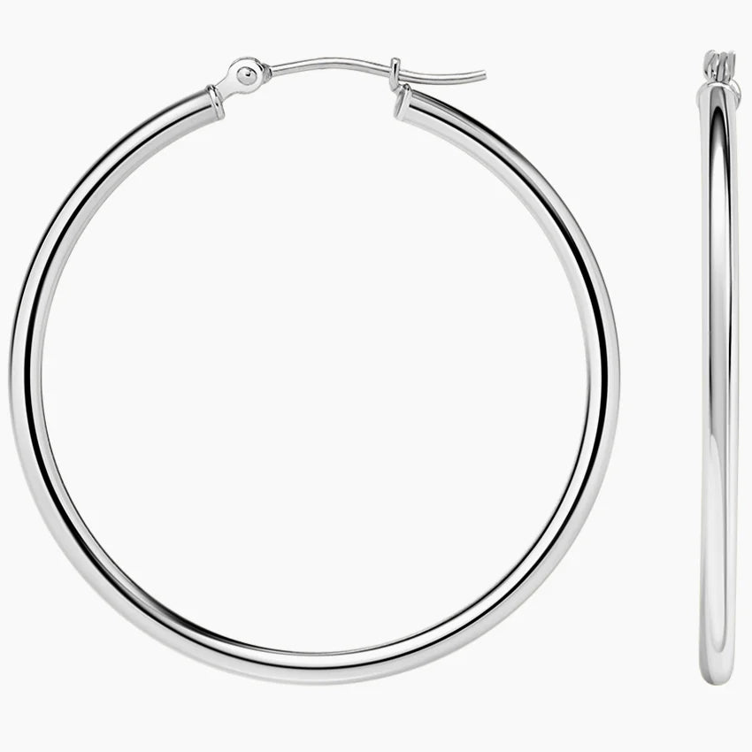 2mm Medium Perfect Hoop Earrings in 14K Gold