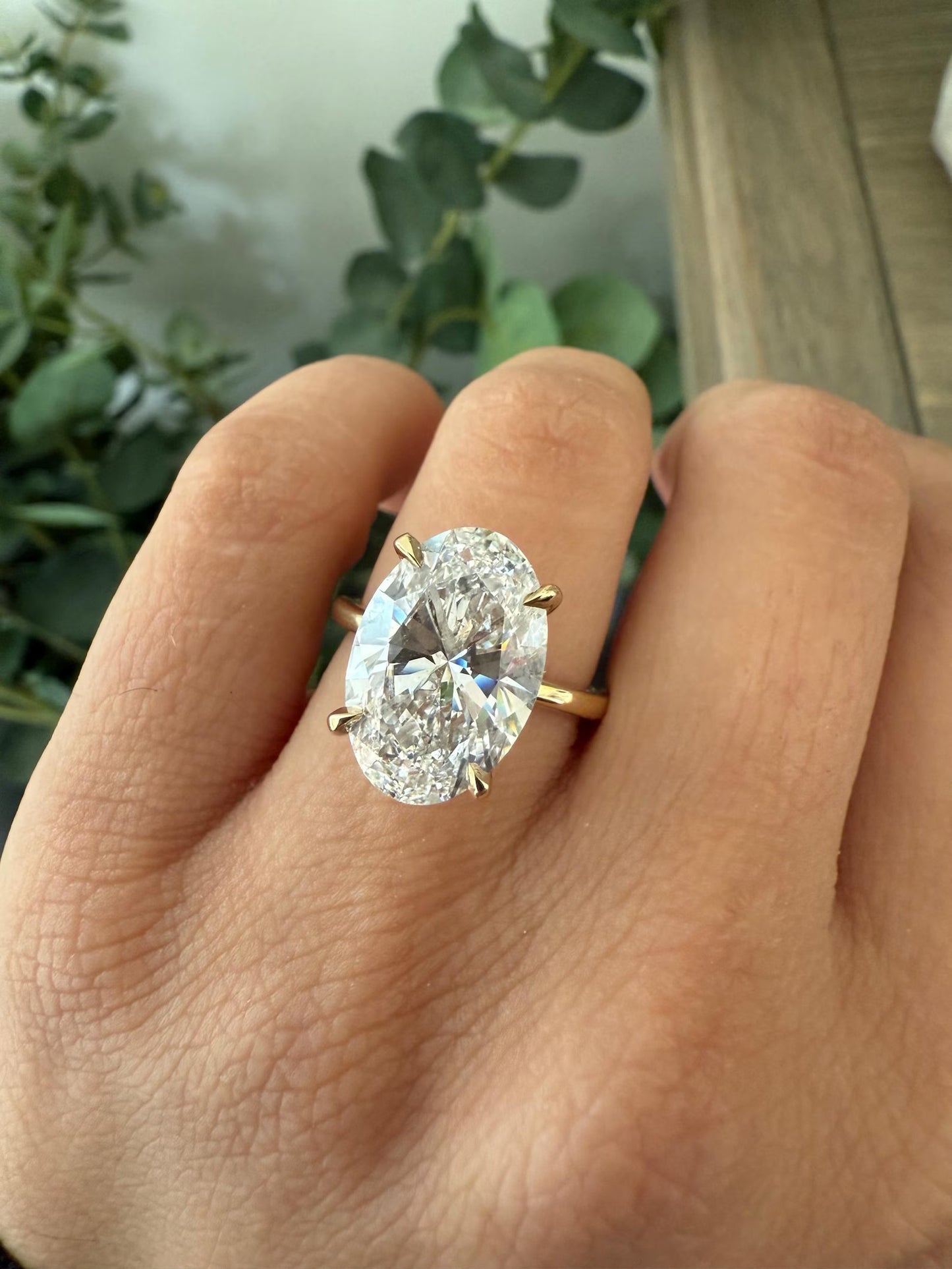 6.0 Ct Oval-Cut Diamond Ring in 14K Gold