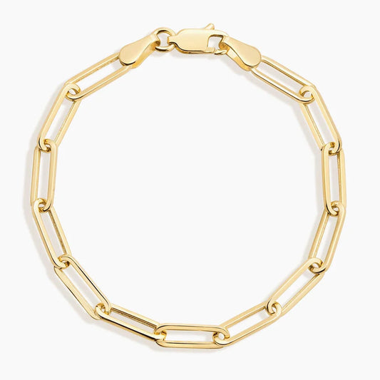 Lightweight Paperclip Chain Bracelet in 14K Gold