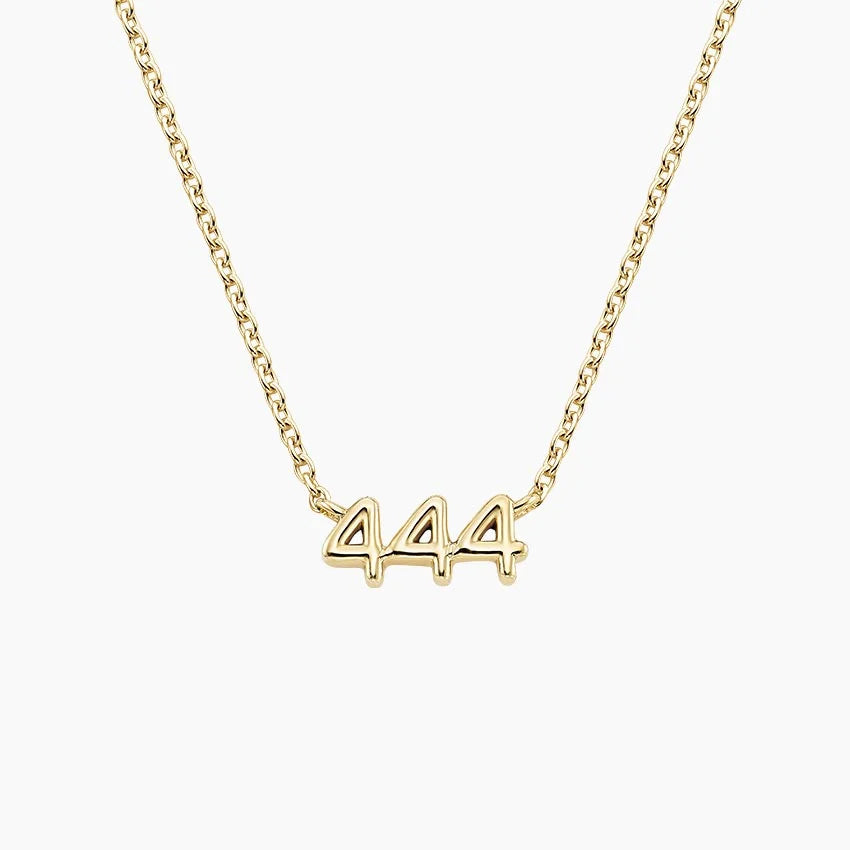 Script 444 Number Pendant in 14K Gold