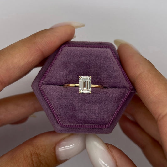 1.0 Ctw Emerald-Cut Solitaire Diamond Ring in 14K Gold