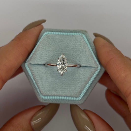 1.0 Ctw Marquise-Cut Solitaire Diamond Ring in 14K Gold