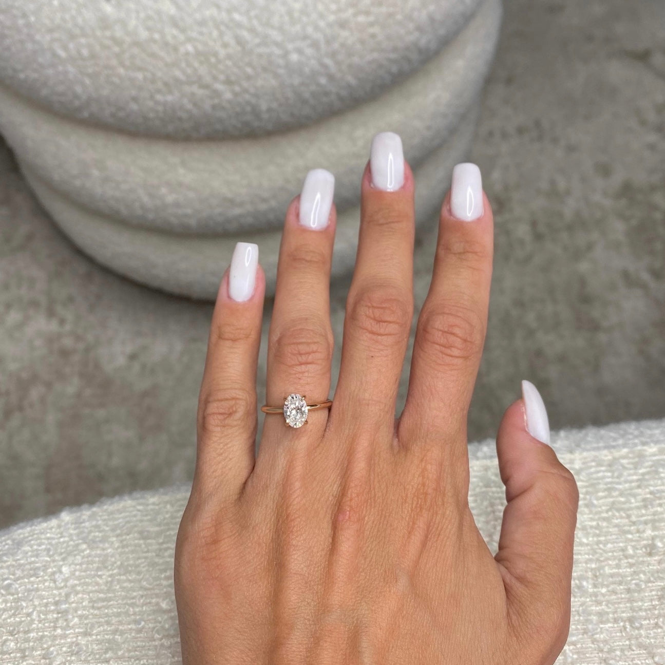 1.0 Ctw Oval-Cut Solitaire Diamond Ring in 14K Gold