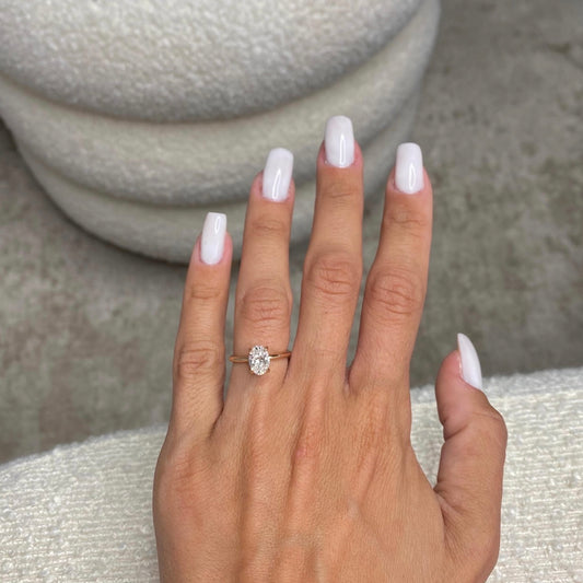 1.0 Ctw Oval-Cut Solitaire Diamond Ring in 14K Gold