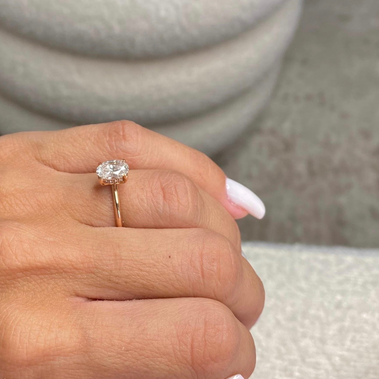 1.0 Ctw Oval-Cut Solitaire Diamond Ring in 14K Gold