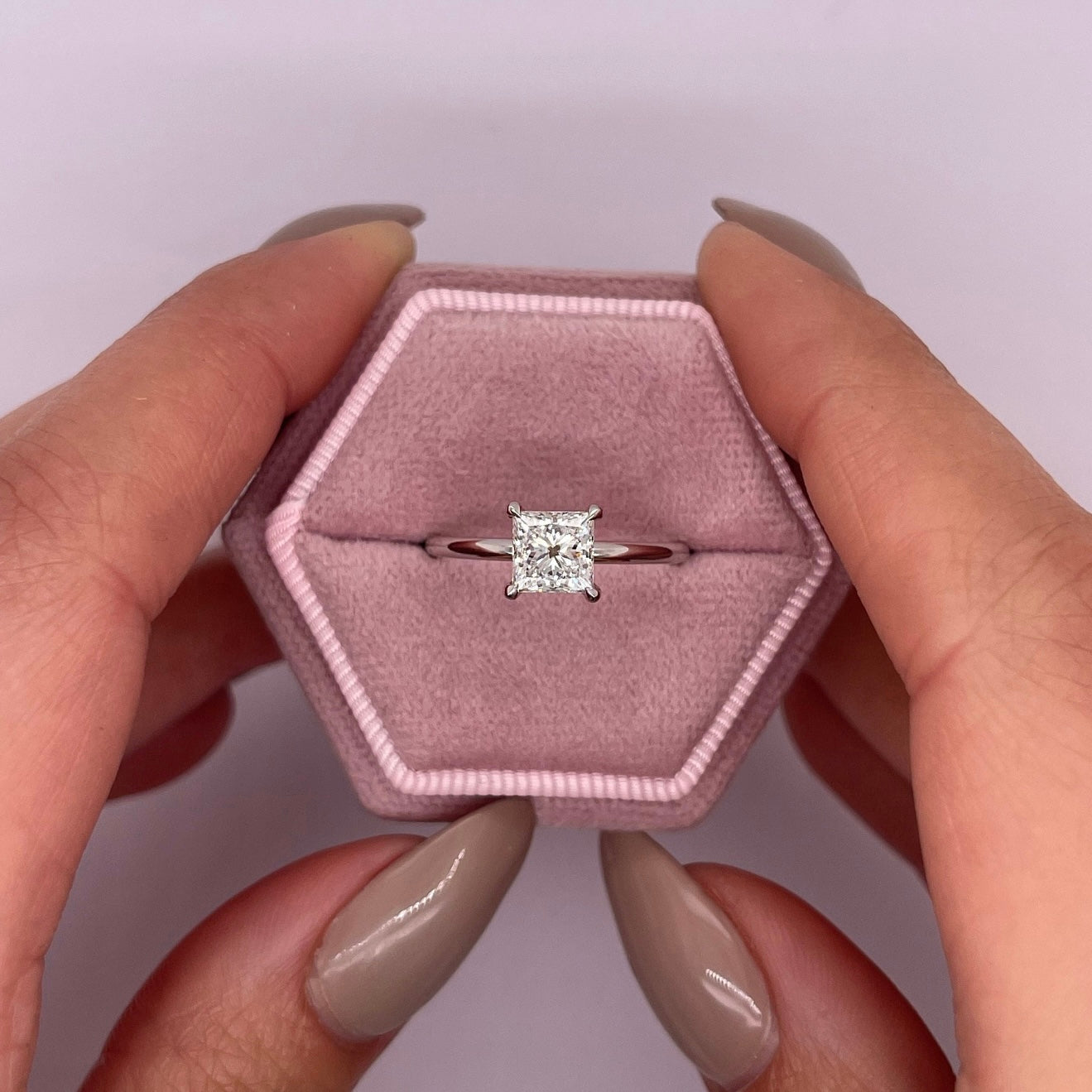 1.0 Ctw Princess-Cut Solitaire Diamond Ring in 14K Gold