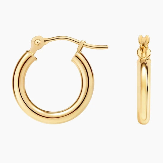 2mm Huggie Perfect Hoop Earrings in 14K Gold
