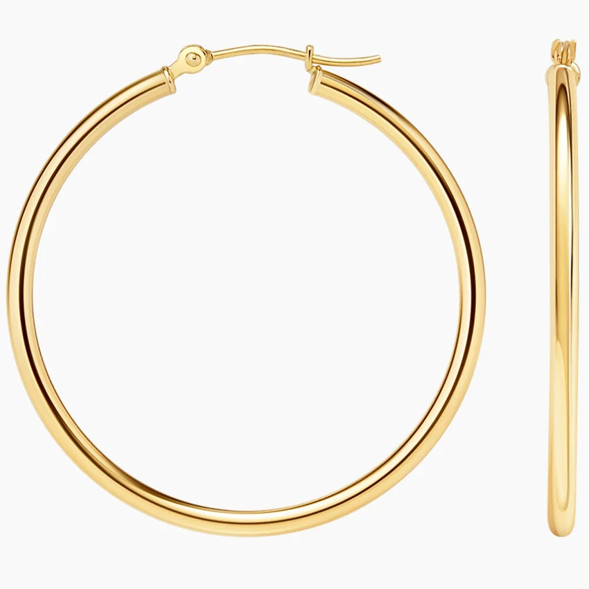 2mm Medium Perfect Hoop Earrings in 14K Gold