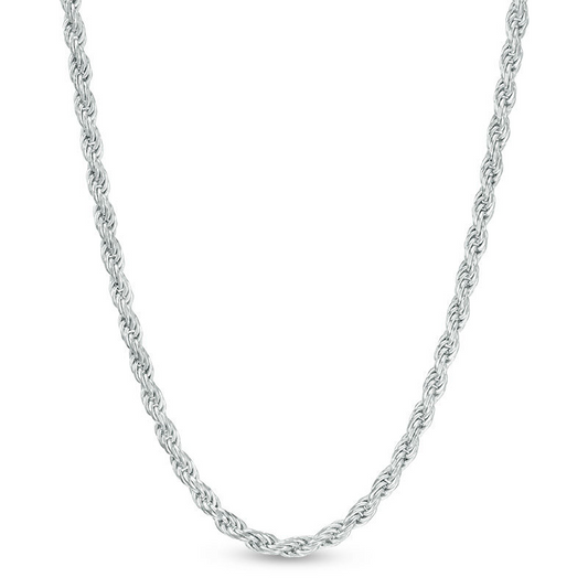 3mm Rope Chain in Sterling Silver Silver