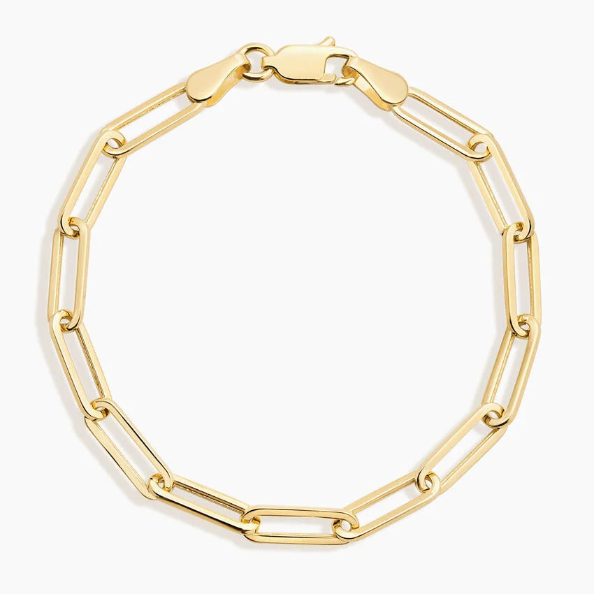 Lightweight Paperclip Chain Bracelet in 14K Gold