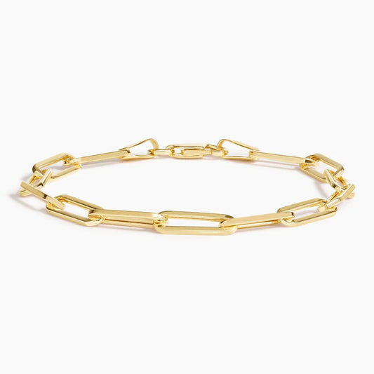 Lightweight Paperclip Chain Bracelet in 14K Gold