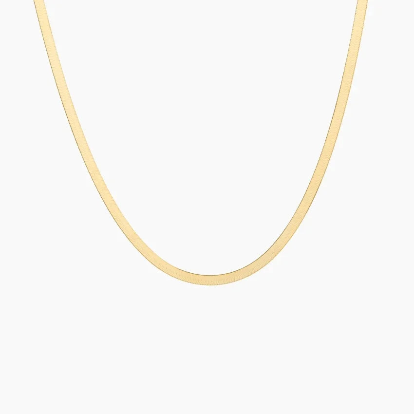 Desi Herringbone Necklace (2.8mm) in 14K Gold