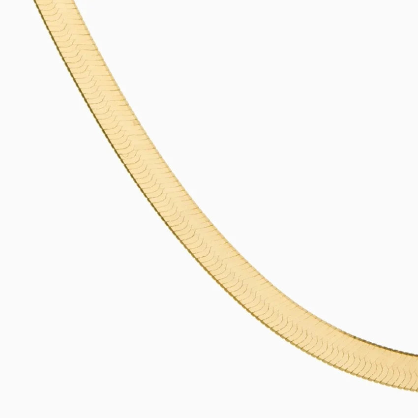 Desi Herringbone Necklace (2.8mm) in 14K Gold