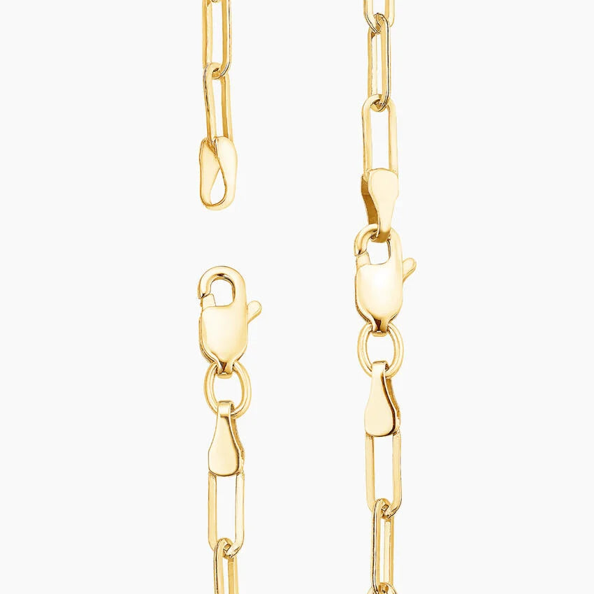 Lightweight Paperclip Chain Necklace (Small) in 14K Gold