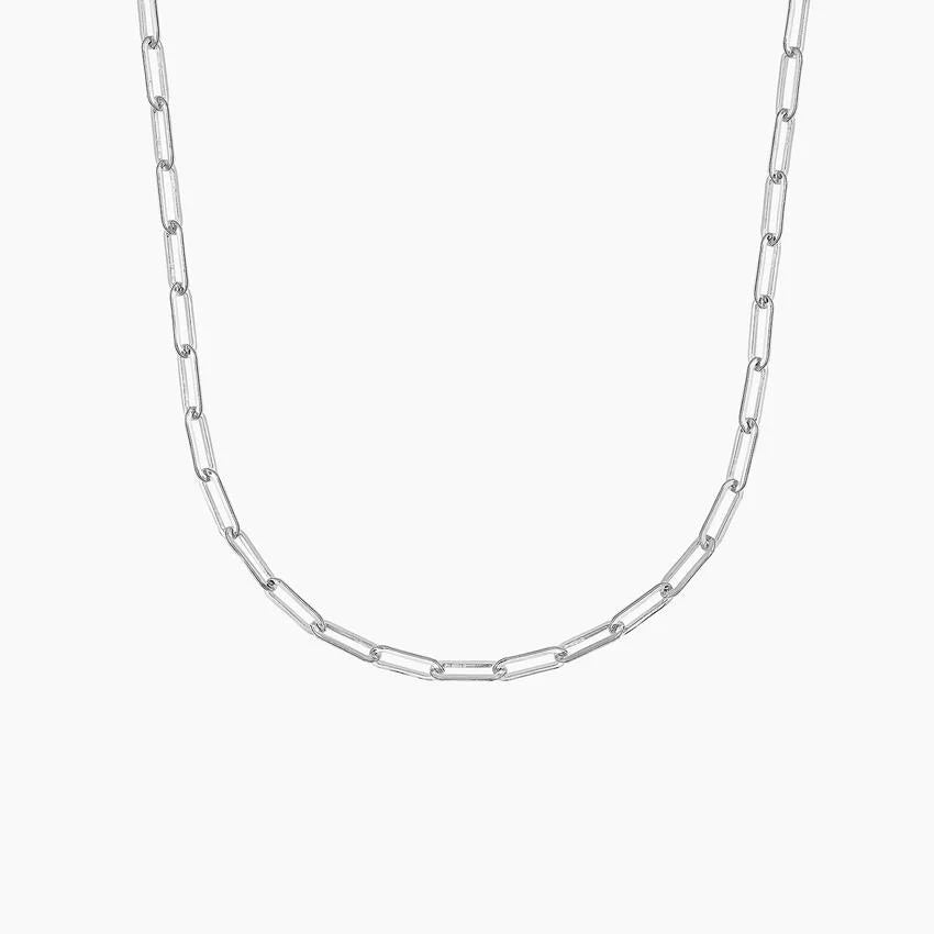 Lightweight Paperclip Chain Necklace (Small) in 14K Gold