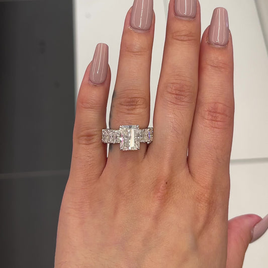 9.0 Ctw Radiant-Cut Eternity Diamond Ring in 14K Gold