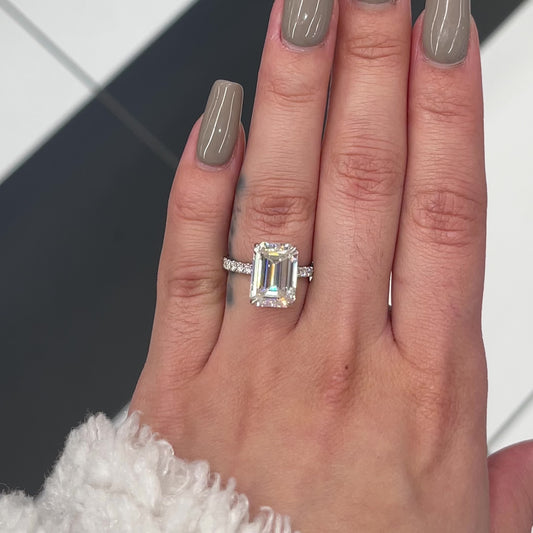 5.5 Ctw Emerald-Cut Diamond Ring in 14K Gold