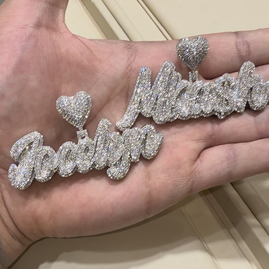 Diamond Name Pendant w/ Backplate